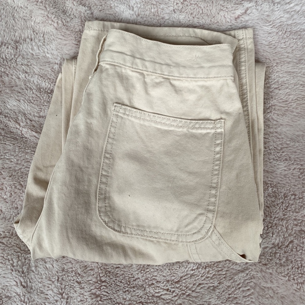 Brandy Melville Straight Leg Cream Corduroy Jeans